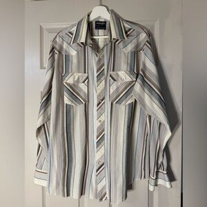 Vintage Wrangler Pearl Snap Striped Shirt